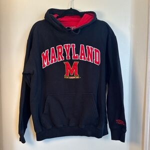 Maryland Black & Red Pullover Hoodie - University Logo